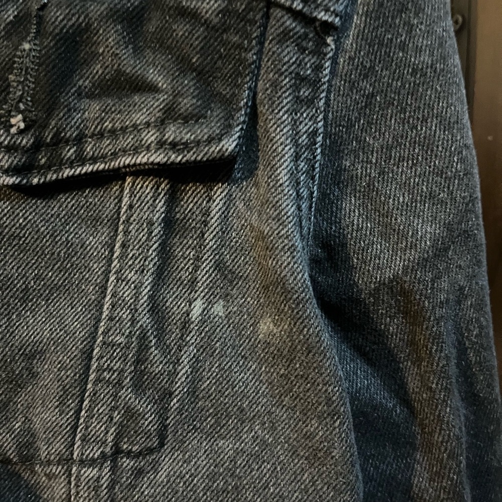 Celine Charcoal Hooded Denim Jacket - Picture 6 of 7